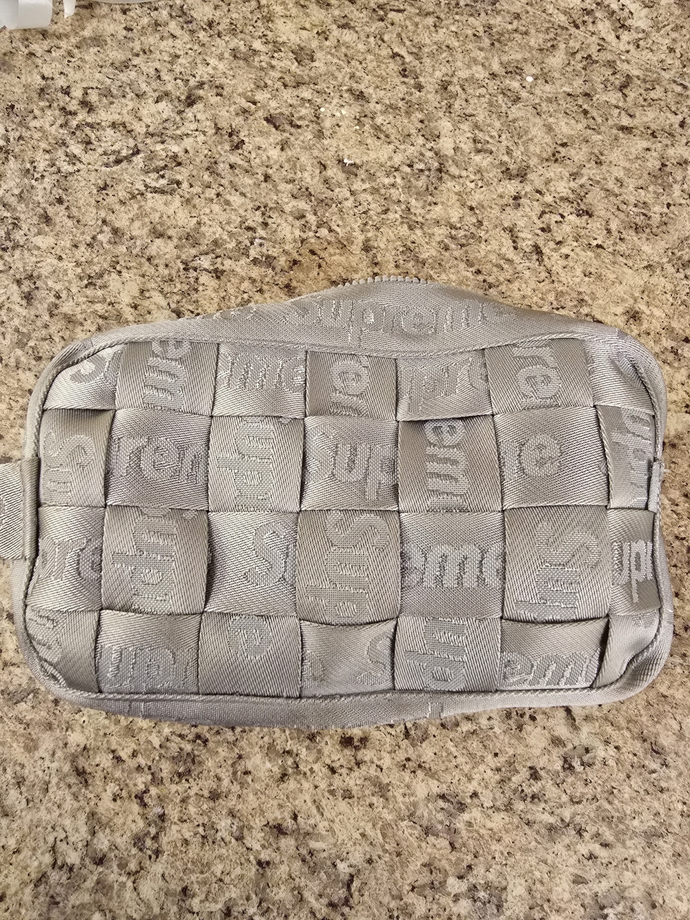 Supreme Silver Quilted Toiletry Bag - Picture 3 of 5